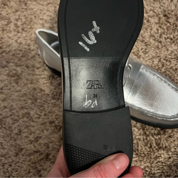 Zara Silver Loafers for Women - Picture 5 of 8